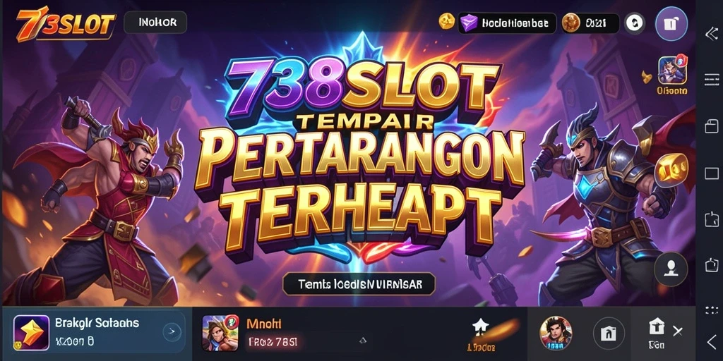 Tampilan aksi seru dalam 738SLOT dengan karakter bertarung.