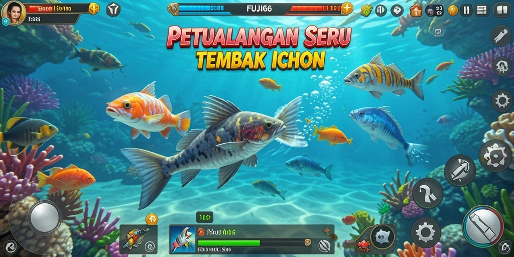 Tampilan gameplay seru saat menembak ikan di FUJI66.