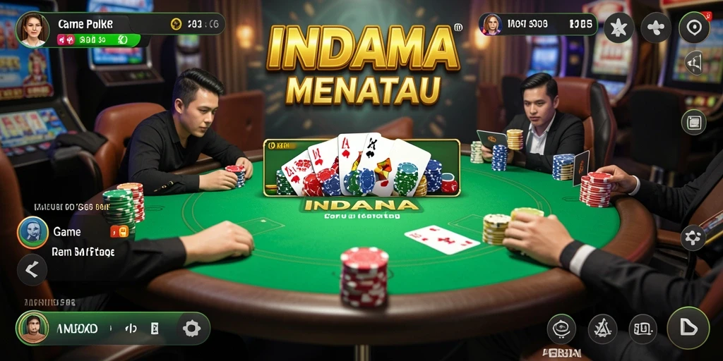 Screenshot gameplay INDAAA menampilkan keseruan permainan poker.