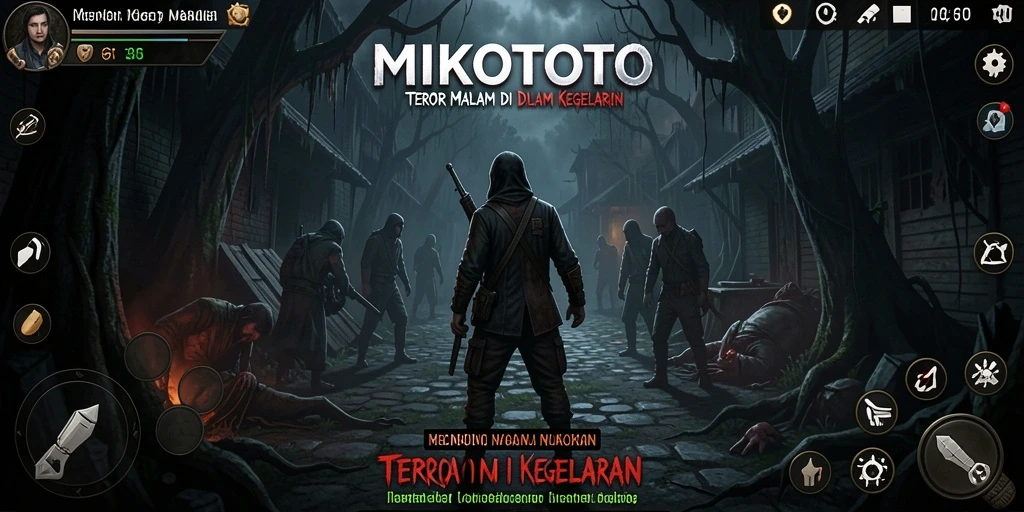 Tangkapan layar menunjukkan gameplay menakutkan dengan suasana gelap dan mencekam.