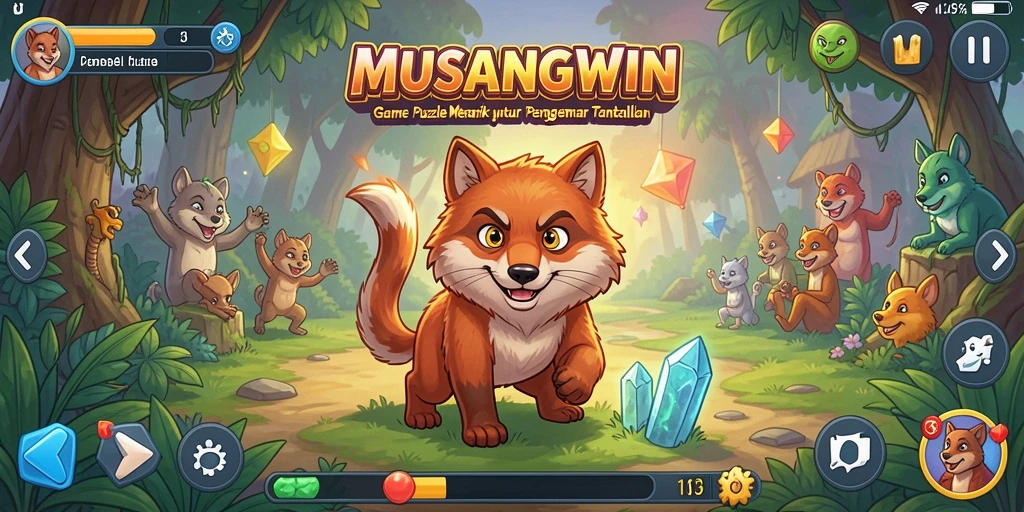 Screenshot utama MUSANGWIN menampilkan gameplay puzzle yang menantang dan menarik.