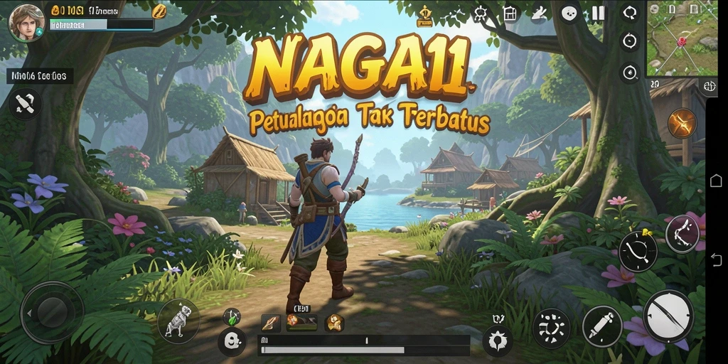 Screenshot NAGA11 menunjukkan petualangan seru dalam dunia terbuka yang luas.