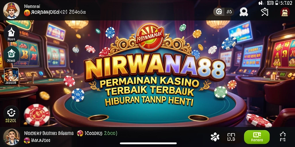 Tampilan permainan Kasino NIRWANA88 yang menarik dan penuh warna.