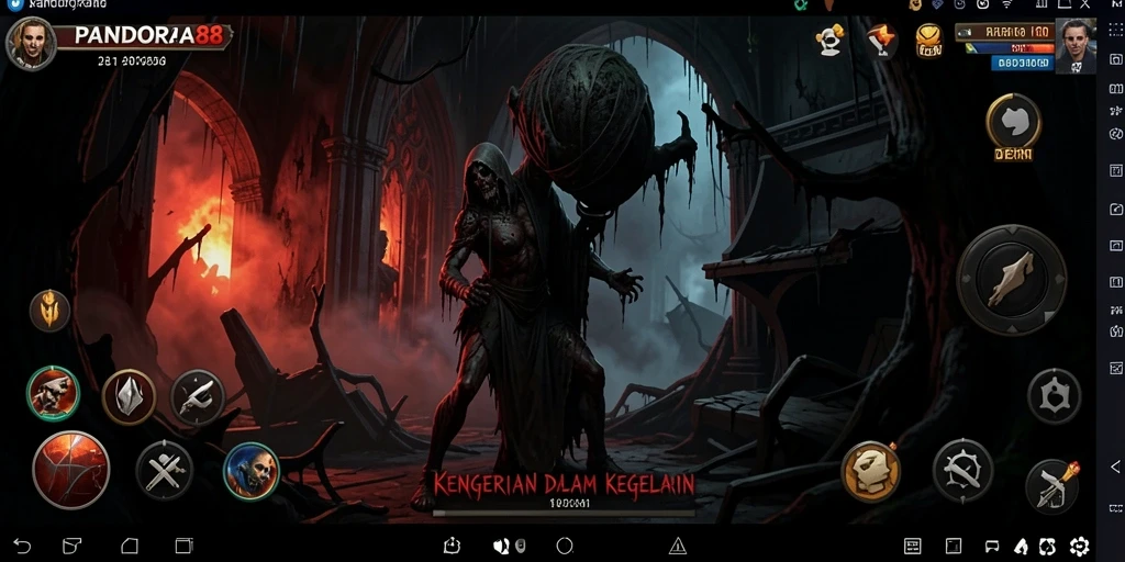 Tampilan gameplay PANDORA88 yang mencekam dan penuh misteri.