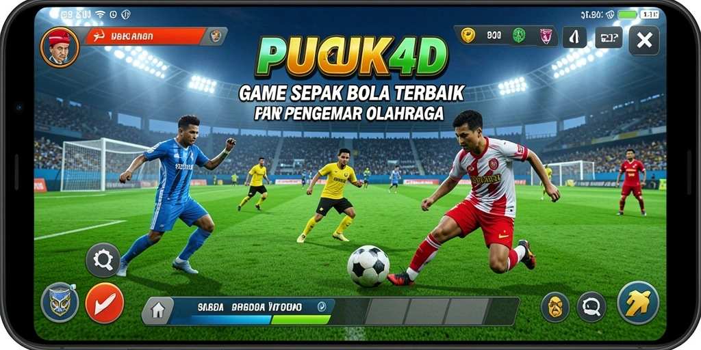 Screenshot utama PUCUK4D menampilkan aksi seru dalam permainan sepak bola.