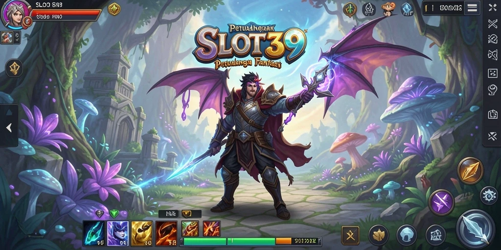 Screenshot menampilkan aksi seru dalam pertempuran RPG SLOT39.