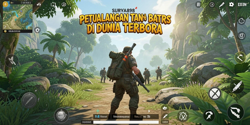 Screenshot gameplay dari SURYA898 menunjukkan dunia terbuka yang menakjubkan.
