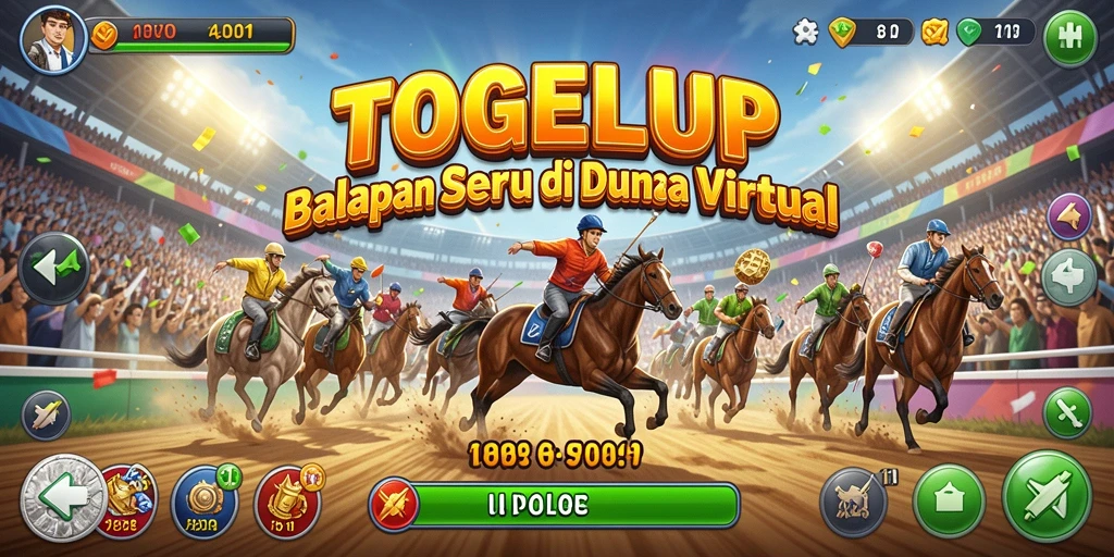 Tampilan gameplay TOGELUP yang menegangkan dan seru saat berlomba.